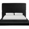 Mariah Black Platform Bed - Queen, King
