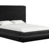 Mariah Black Platform Bed - Queen, King