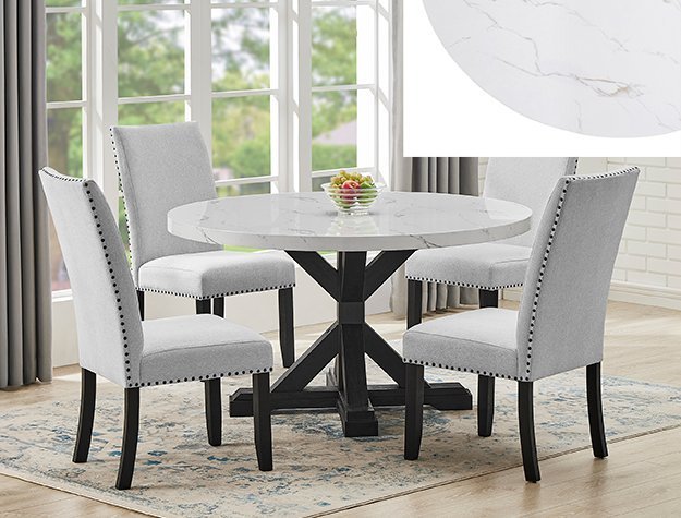 1319RD-5P/1320 VANCE FAUX ROUND TBL/SIDE CHAIRS