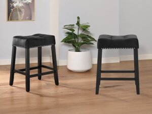 1715C-24-BK LENNON SADDLE COUNTER STOOL
