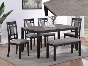 2325SET-LG PAIGE 6-PC DINETTE SET WITH BENCH