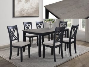 2430SET-LG ELOISE 7-PC DINETTE SET LIGHT GREY