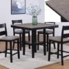 2631SET-LG LESTER 5-PK CTR HT TABLE LIGHT GREY