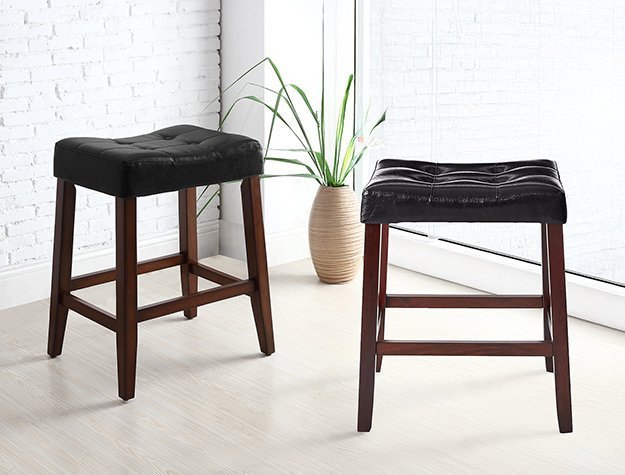 2787C-24-BK KENT SADDLE COUNTER STOOL BLACK