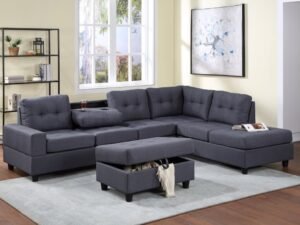 32Heights-Reversible Sectional + Ottoman Set