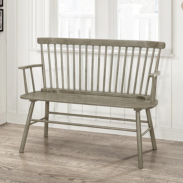 4185-BENCH-GY JERIMIAH SPINDLEBACK BENCH GREY