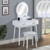 4905SET-WH CECILIA VANITY TABLE & STOOL-WHITE