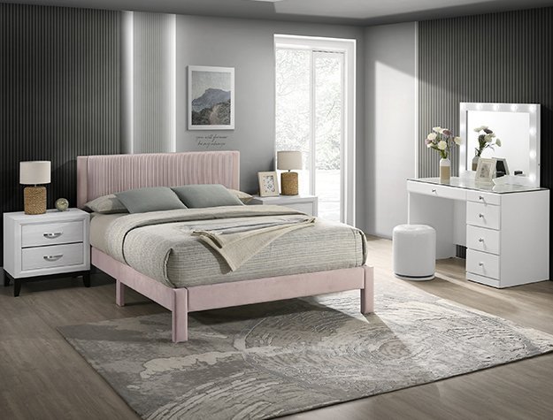 5097PK LUCIA BED FRAME PINK