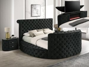 5212BK VOLTARE FIREPLACE/TV LIFT BED BLACK