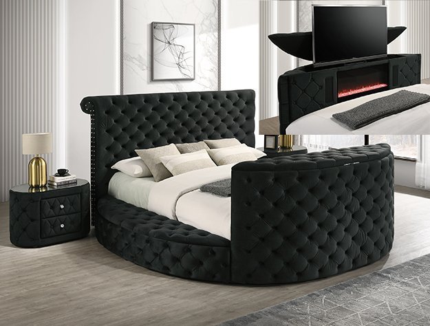 5212BK VOLTARE FIREPLACE/TV LIFT BED BLACK