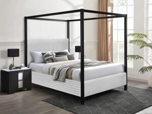 5262LG CORA CANOPY BED LIGHT GREY