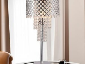 6239T-1 CRYSTAL ON MESH TABLE LAMP 24"H