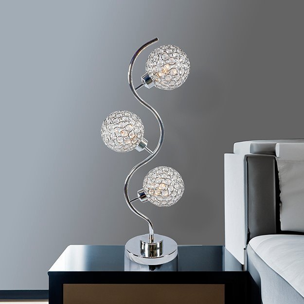 6260T CRYSTAL 3 GLOBE TABLE LAMP
