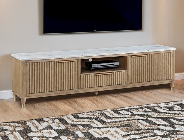 B1450-9 KARA TV STAND-CERUSED NATURAL