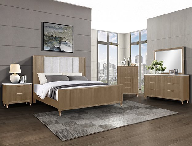 SETB1450 KARA BEDROOM GROUP -CERUSED NATURAL