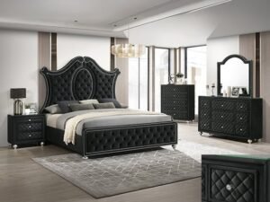 SETB2180 CAMEO PANEL BEDROOM GROUP - BLACK