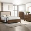 SETB9255 MILLIE UPHOLSTERED BED GROUP BROWN