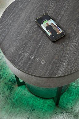 A4000641 - Accent Table w/Speaker, Wireless Charger, Lights
