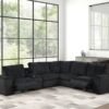 Amelia Black Power Reclining Sectional (w/ Bluetooth Speakers)