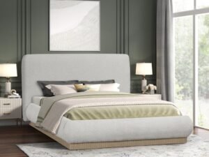 Annie Beige Platform Bed - Queen, King