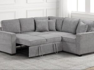 Ariel Gray Sectional With Pull-Out Bed