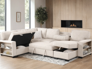 Atlantic Beige Sectional With Pull-Out Bed