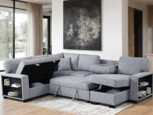 Atlantic Gray Sectional With Pull-Out Bed