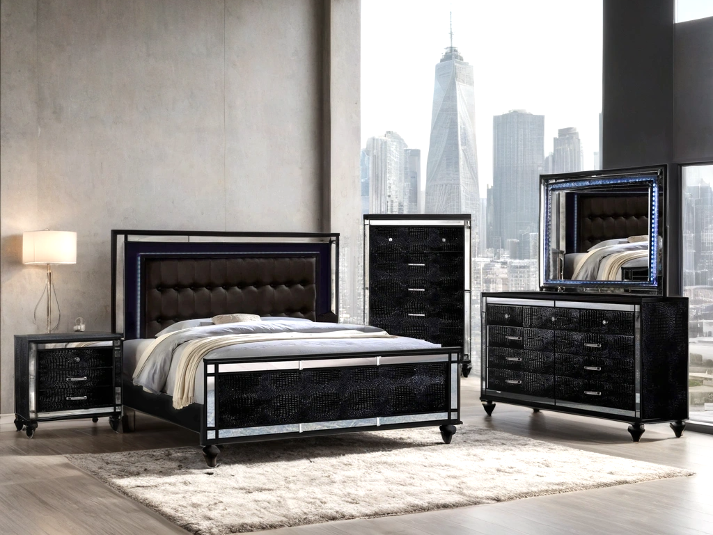 blanca-black_orig.png Blanca2 Black Bedroom Set Queen, King