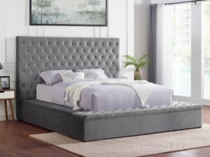 Paris Grey Platform Bed - Queen, King