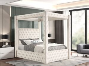 Castle Cream Platform Bed - Queen, King