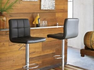 D120-130 Black Swivel Barstool
