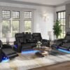 DUBAI 3PC Black Power Reclining Set