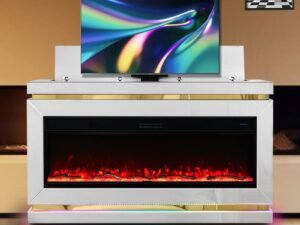 A94 TV STAND W/FIREPLACE (WHITE)