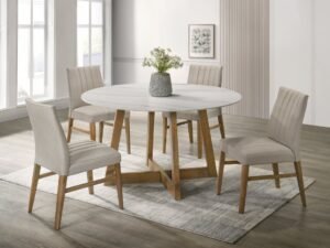 ENZO10 Light Oak Dining Table + 4 Chair Set