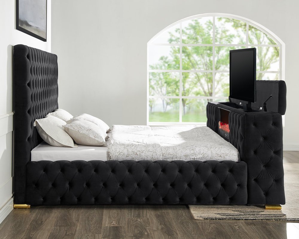 Future Black Platform Bed - Queen, King