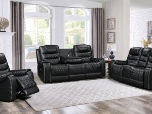 Harley Black Power - TOP GRAIN LEATHER Reclining Set