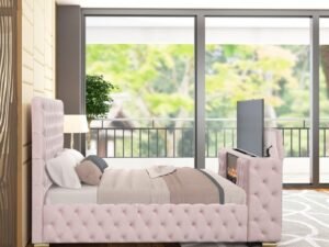 Future Pink Platform Bed - Queen, King