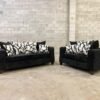 110 - Black Sofa & Loveseat Set