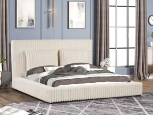 Lauren Beige Platform Bed - Queen, King