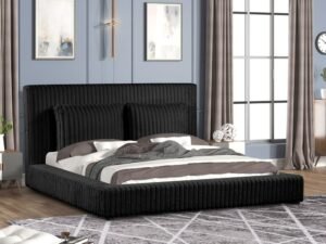Lauren Black Platform Bed - Queen, King