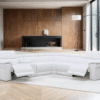 NEWYORK WHITE - LEATHER Power Reclining Sectional