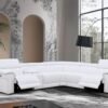 NEWYORK WHITE - LEATHER Power Reclining Sectional