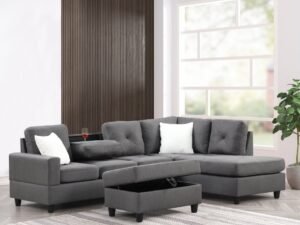 Rocket Charcoal Reversible Sectional