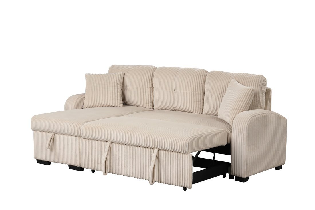 silvia-beige-2_orig.jpg Silvia Beige - Reversible Sectional With Pull-Out Bed
