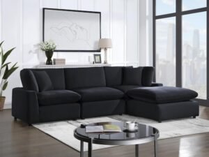 SKY Black Velvet Modular Sectional
