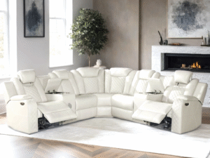 Spaceship Sand Power Reclining Sectional (Power Headrests)