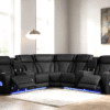 Spain Black Power Reclining Sectional (Power Headrests)