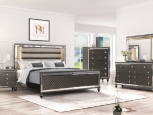 Stars Charcoal - 5PC Bedroom Set Queen, King