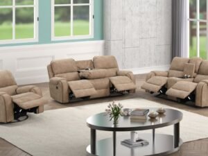Titan1001-Latte OVERSIZED 3pc Reclining Set