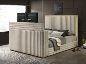 Villa White Platform Bed - Queen, King